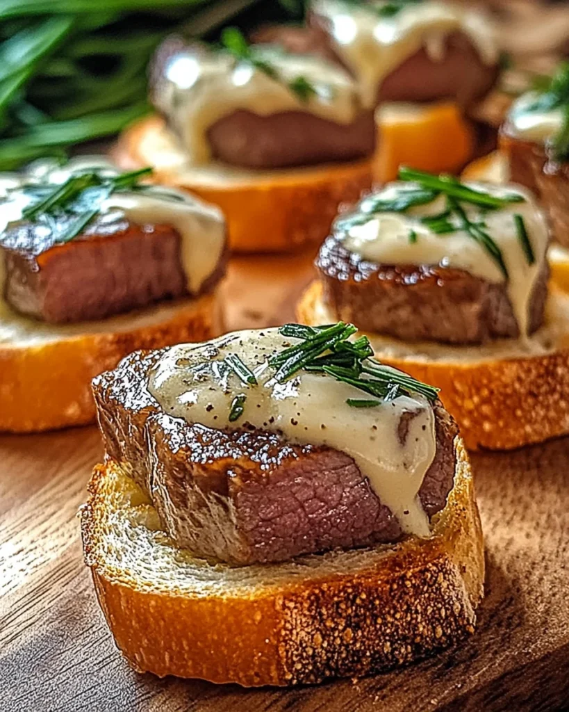 Beef Tenderloin Parmesan Crostini