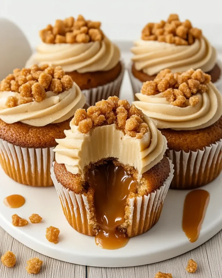 Churro Caramel Crunch Cupcakes