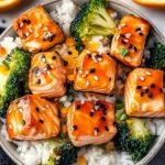 Citrusy glazed salmon bowls