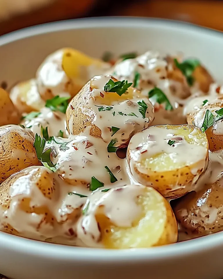 Creamy Garlic Baby Potatoes
