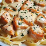 Creamy Garlic Salmon Pasta