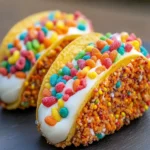 Fruity Pebbles Cheesecake Tacos