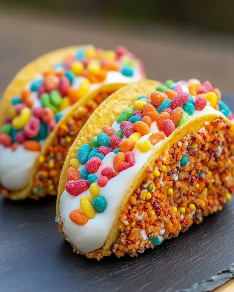 Fruity Pebbles Cheesecake Tacos