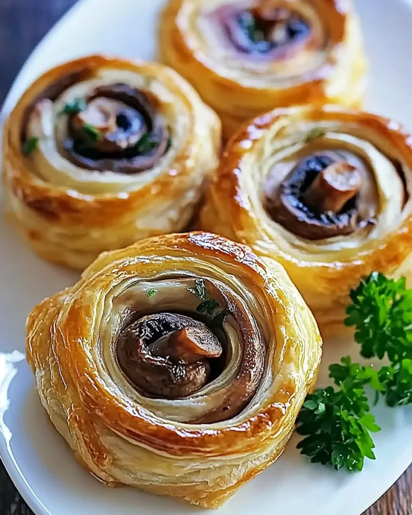 Mushroom Puff Pastry Pinwheels