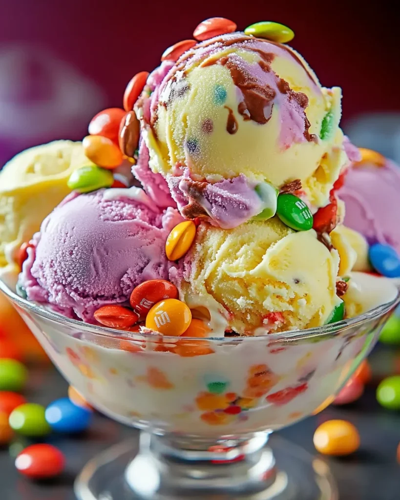 No Churn Skittles Ice Cream