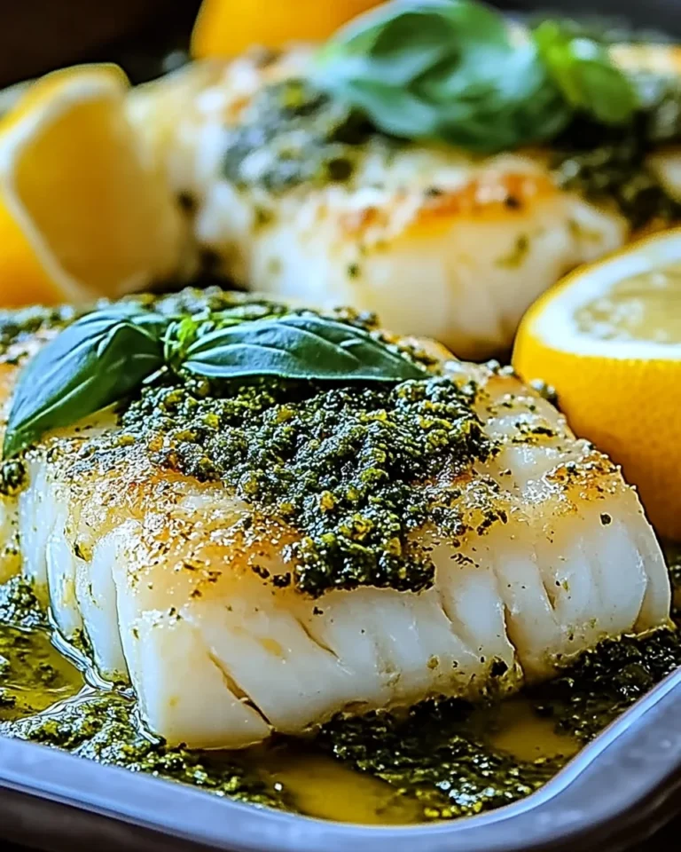 Pesto Parmesan Baked Cod