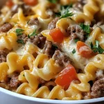 Philly Cheese Steak Pasta Dish