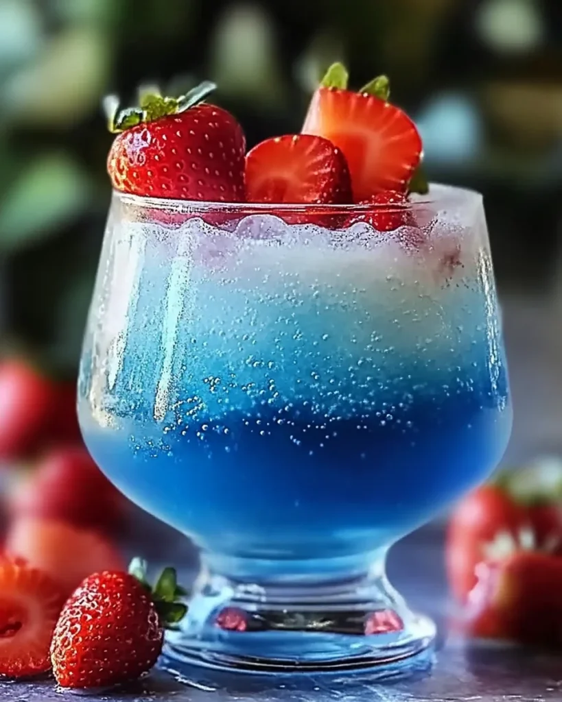 Strawberry Blue Hawaiian Cocktail