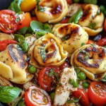 Warm Balsamic Chicken Tortellini Salad