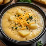 Creamy Hearty Cheddar Garlic Herb Potato Soup