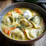 Dill Pierogi Soup