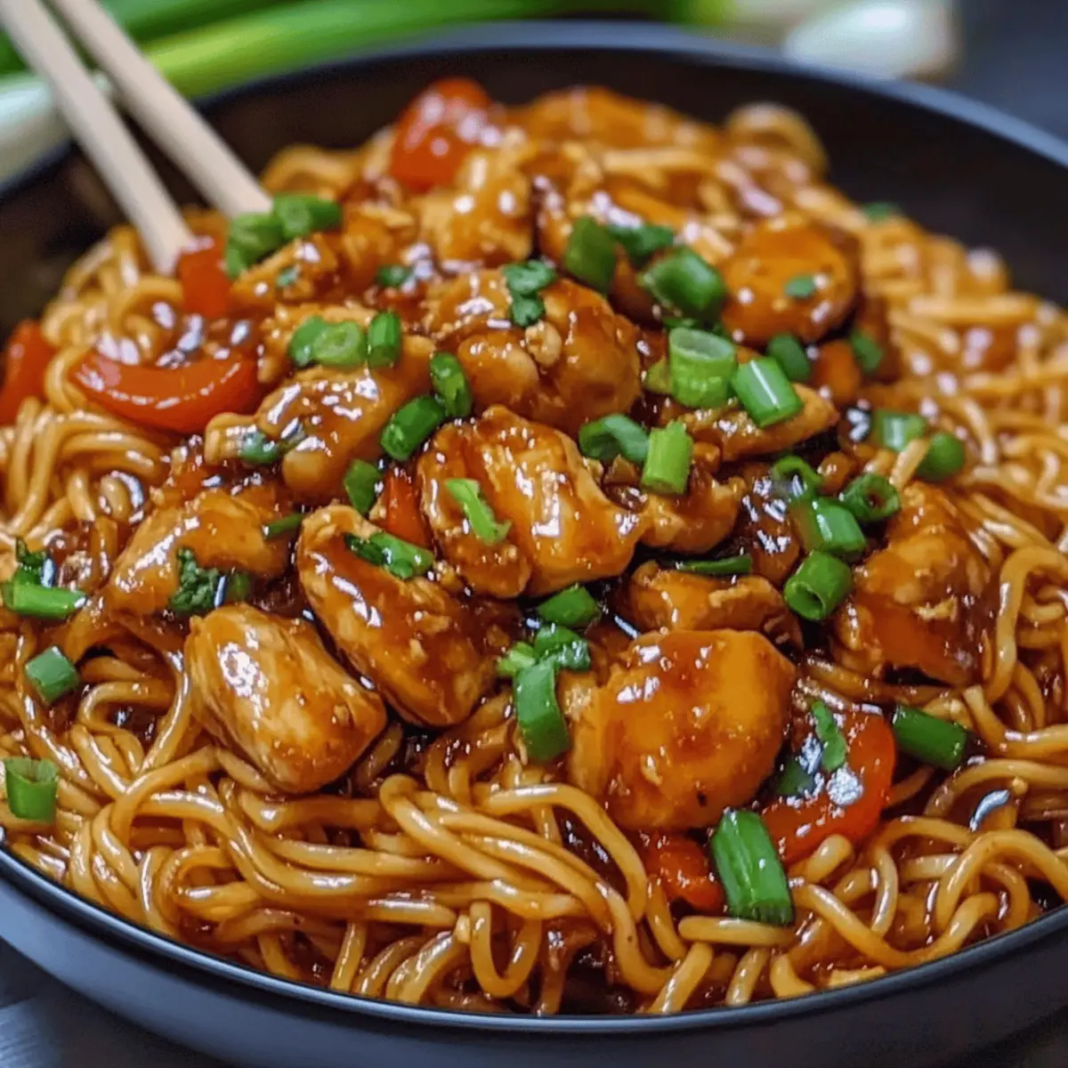 Sticky Garlic Chicken Noodles