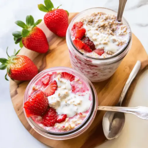 Strawberries & Cream Overnight Oats