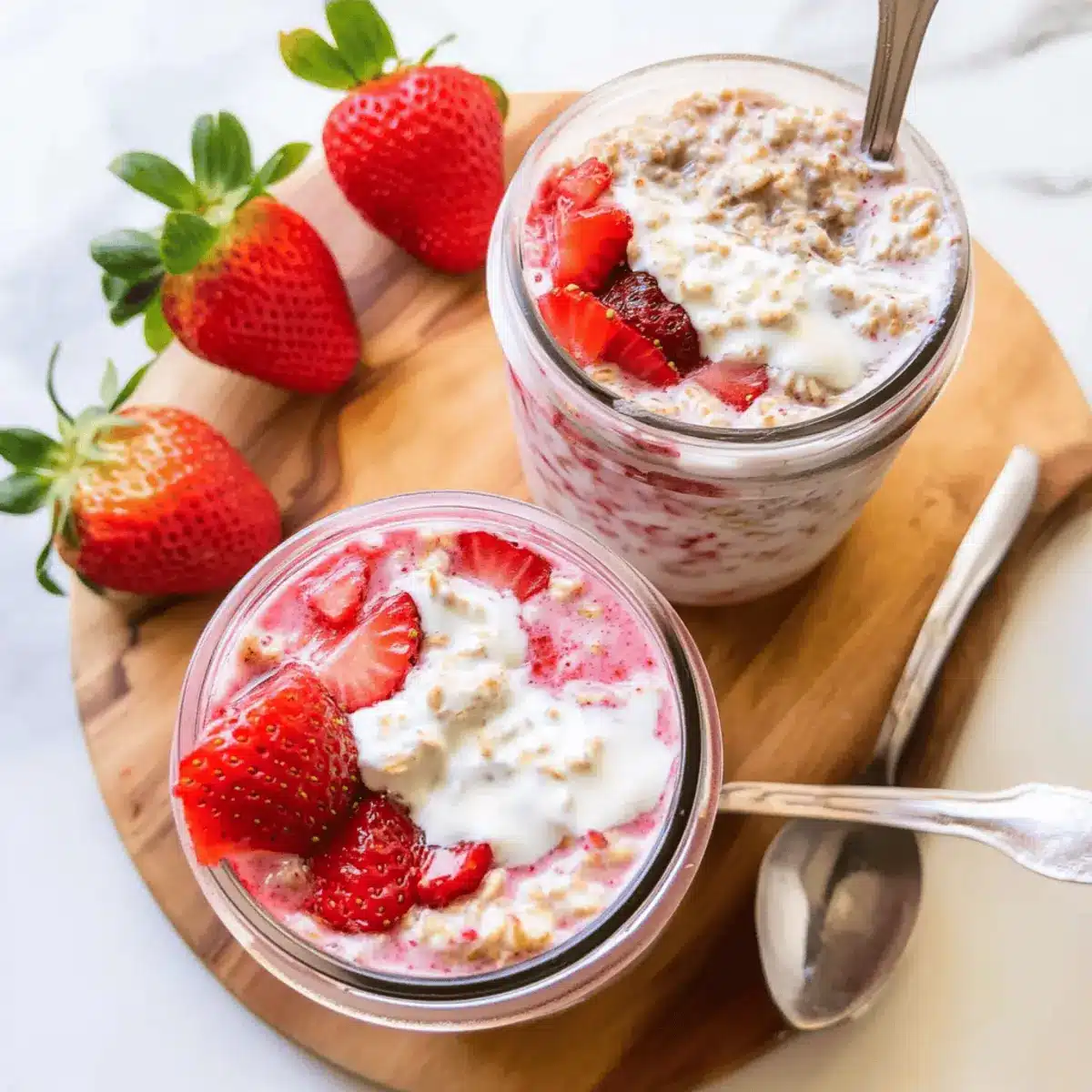 Strawberries & Cream Overnight Oats