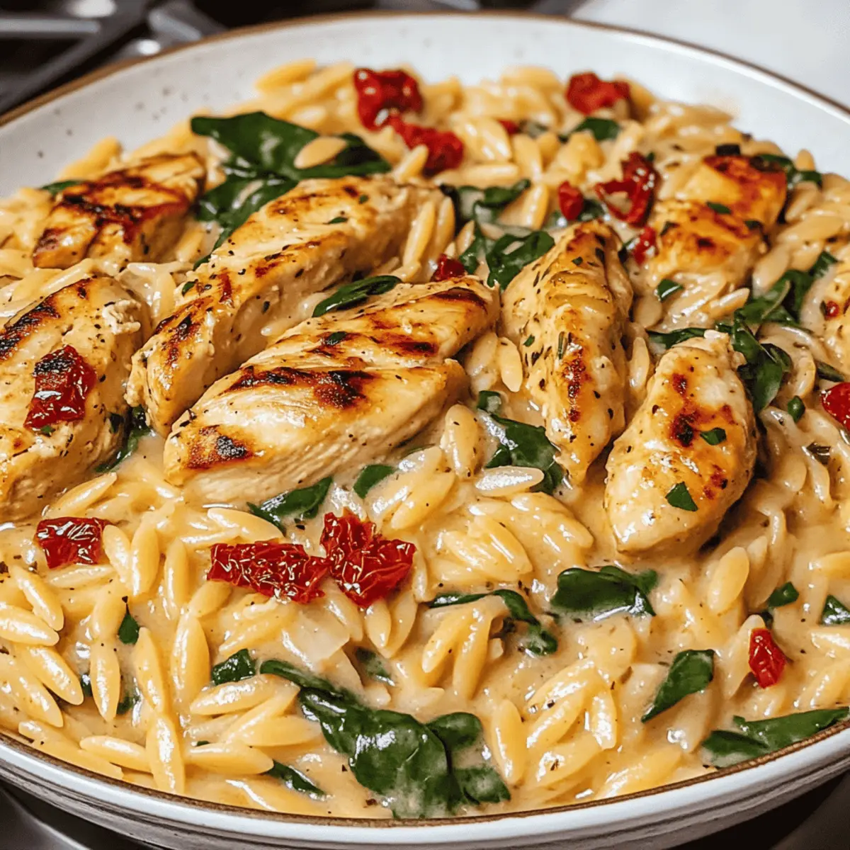 Creamy Tuscan Chicken Orzo