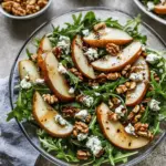 Roasted Pear Salad With Arugula, Walnuts & Gorgonzola
