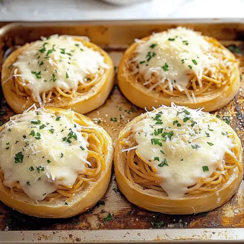 Irresistible Spaghetti Garlic Bread Bowls