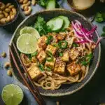 Sesame Noodles with Crispy Baked Tofu