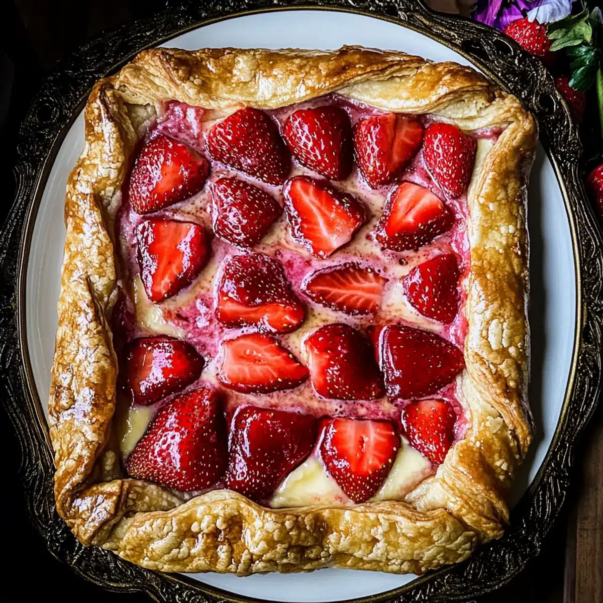 Rustic Strawberry and Cream Cheese Galette