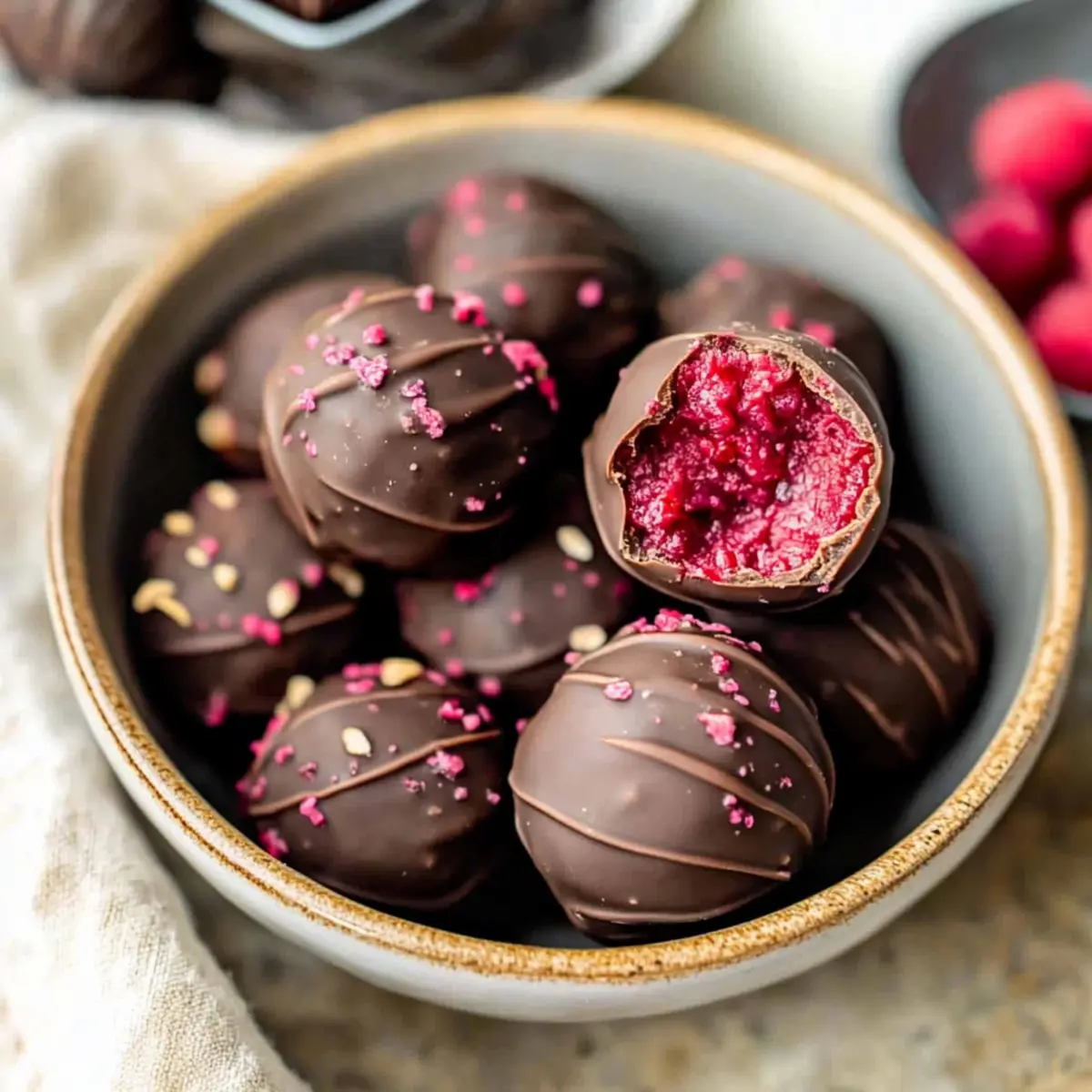 Raspberry Almond Truffles