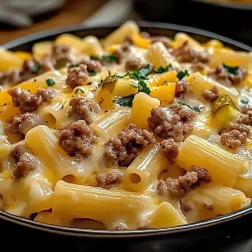 Cheeseburger Alfredo Pasta