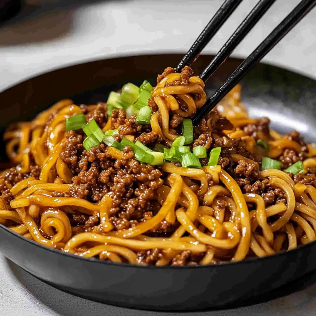 Mongolian Ground Beef Noodles