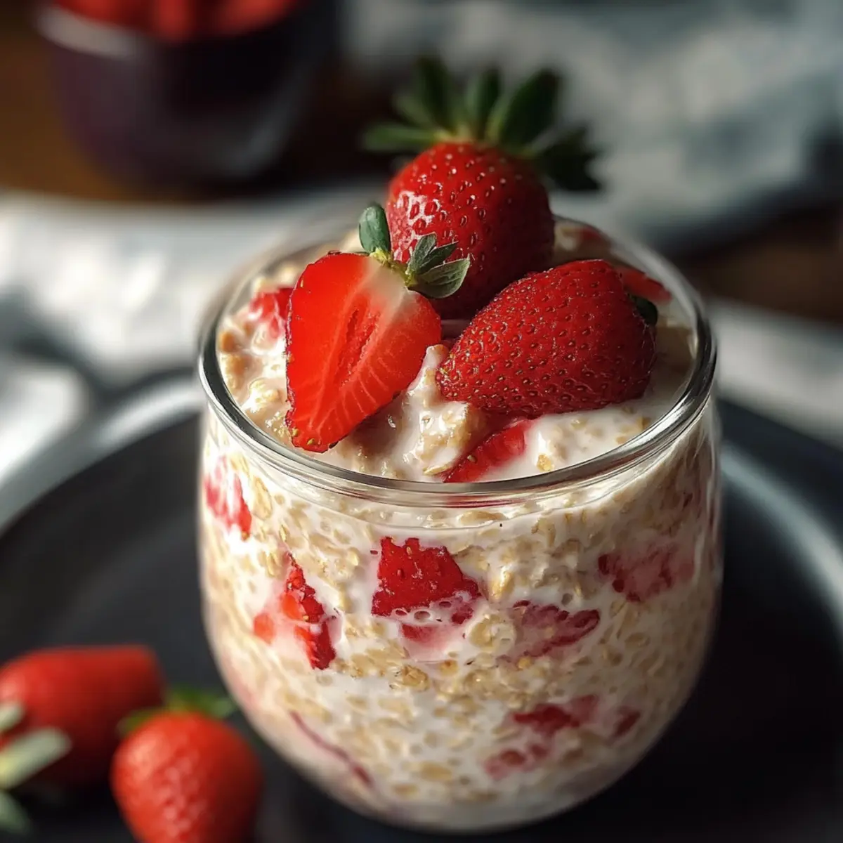 Strawberries and Cream Overnight Oats