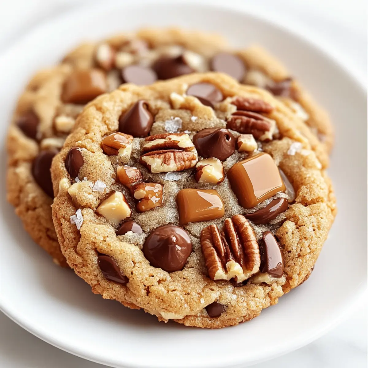 Salted Caramel Pecan Chocolate Chip Cookies