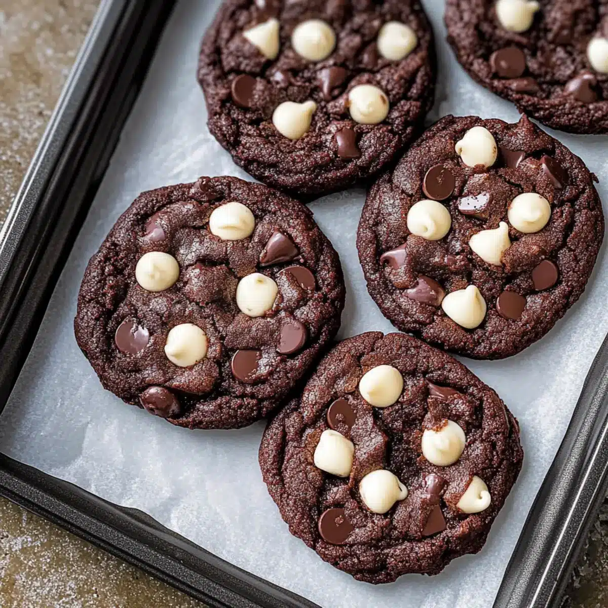 White Chip Double Chocolate Cookies