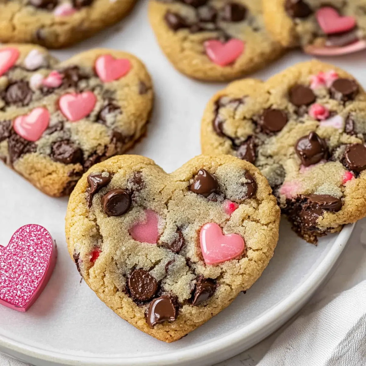 Heart Shaped Chocolate Chip Cookies