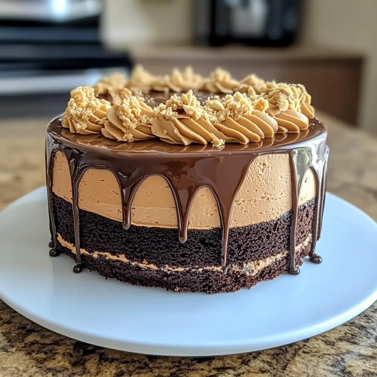 Chocolate Peanut Butter Mousse Cake