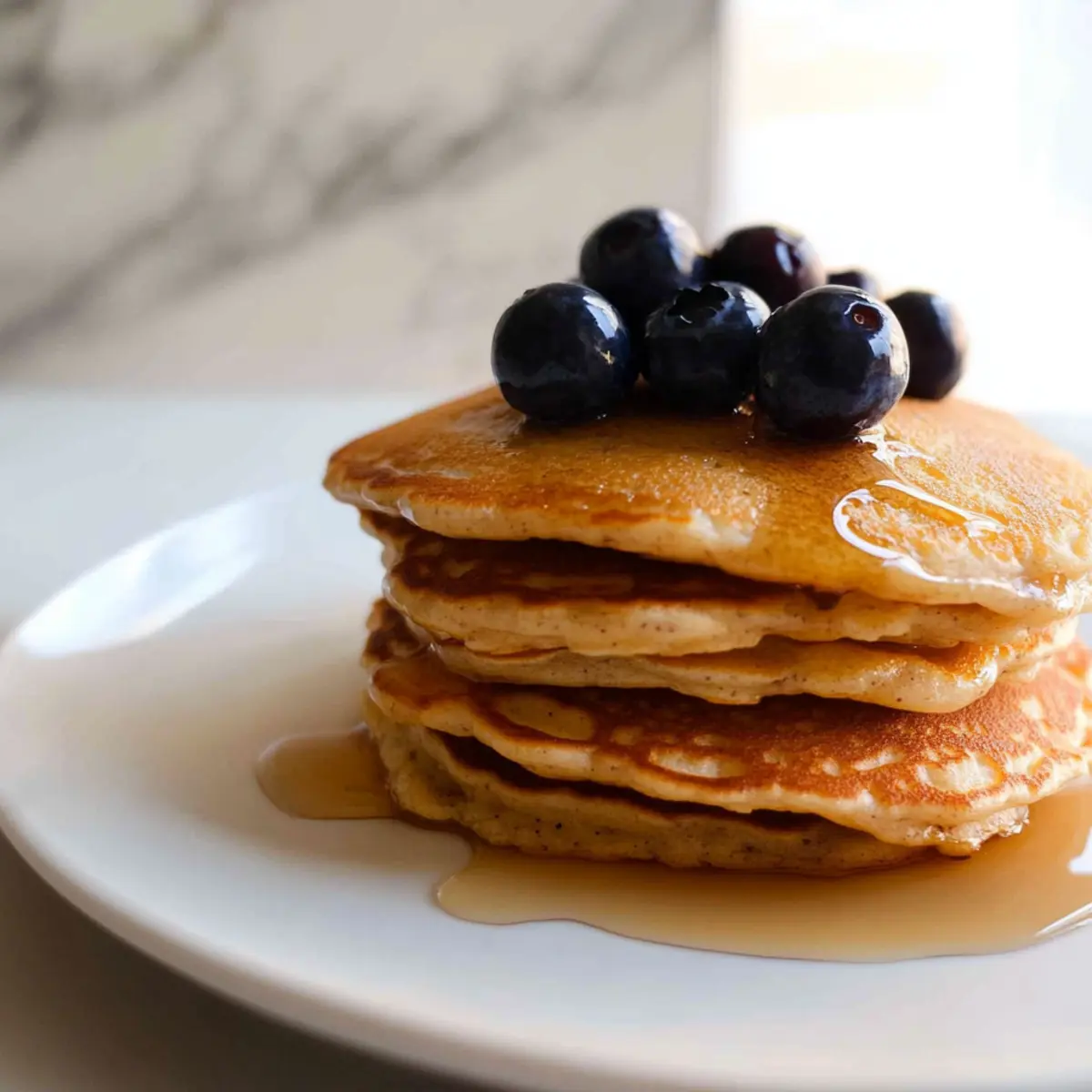 Healthy Oatmeal Blueberry Pancakes