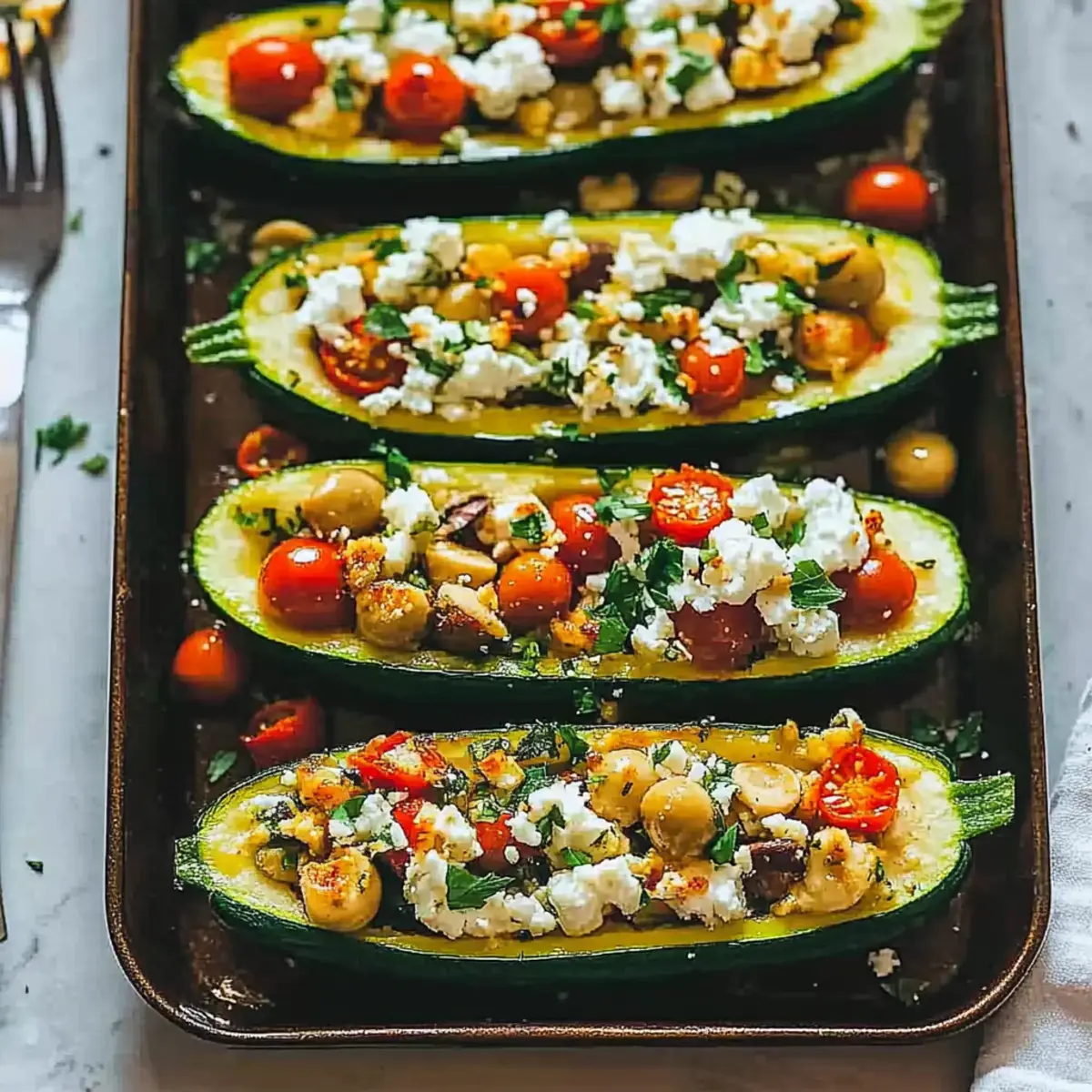 Mediterranean Stuffed Zucchini