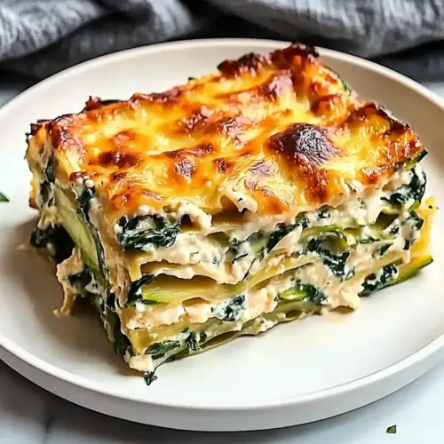 Cheesy Spinach Zucchini Lasagna