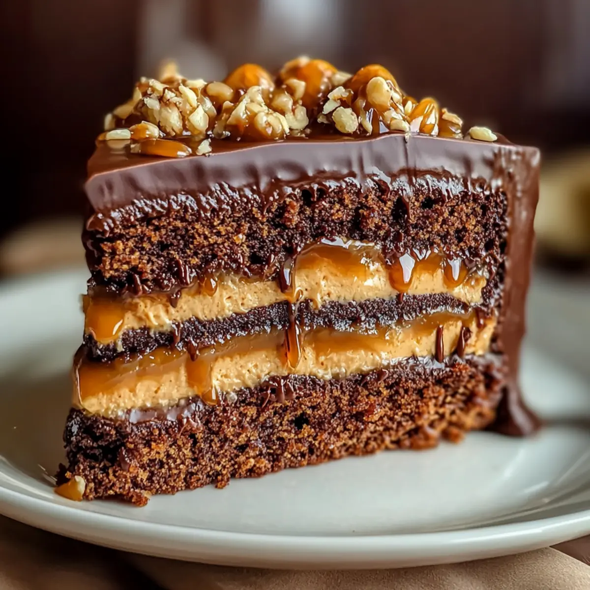 Chocolate Caramel Toffee Crunch Cake