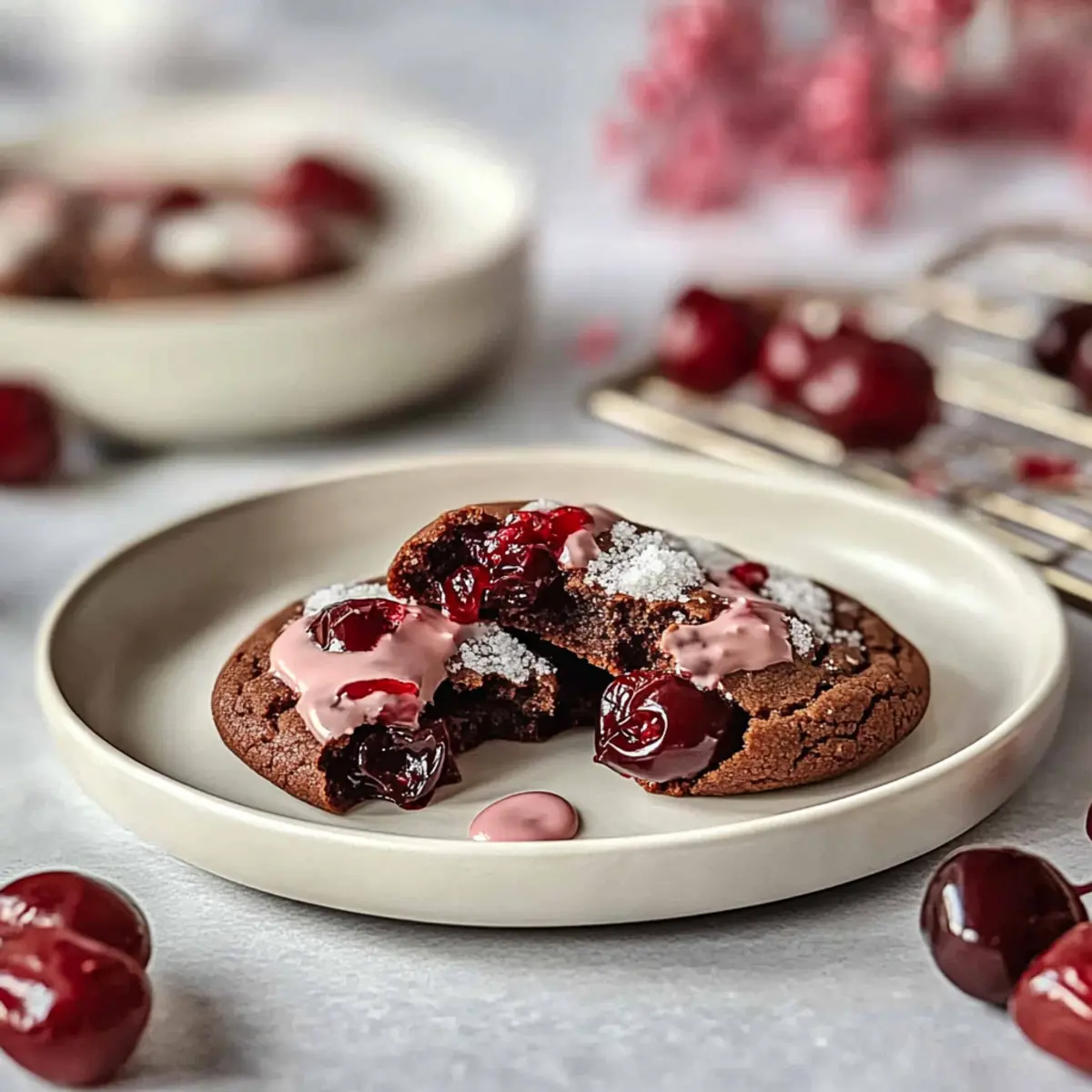 Chocolate Cherry Blossom Cookies