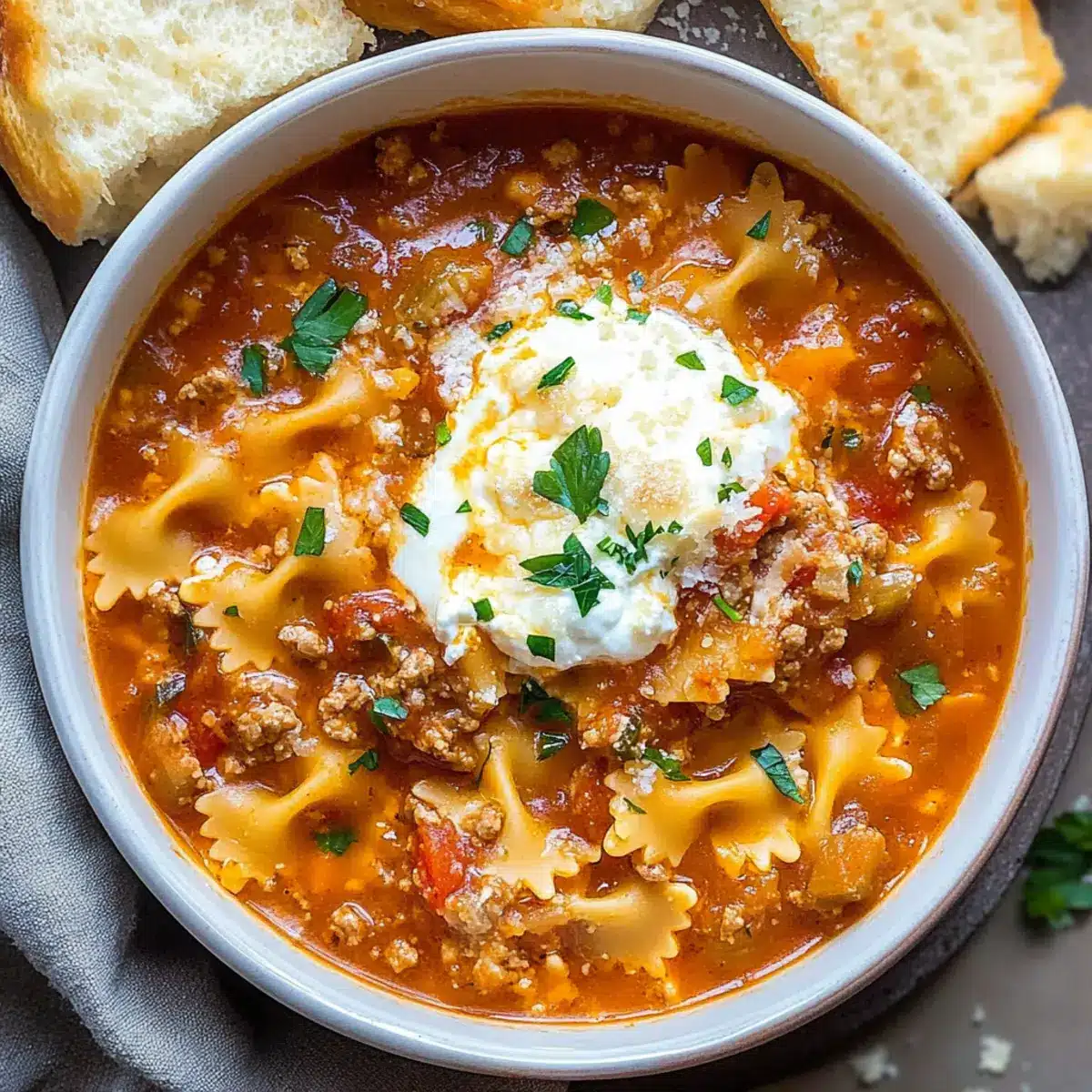 Easy Lasagna Soup