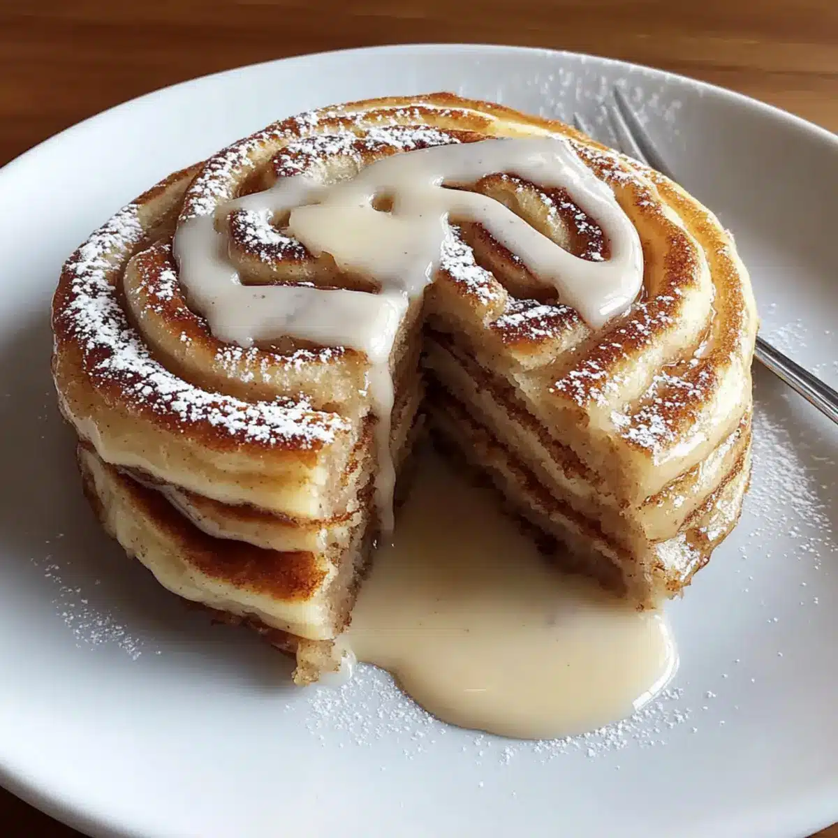 Fluffy Cinnamon Roll Pancakes