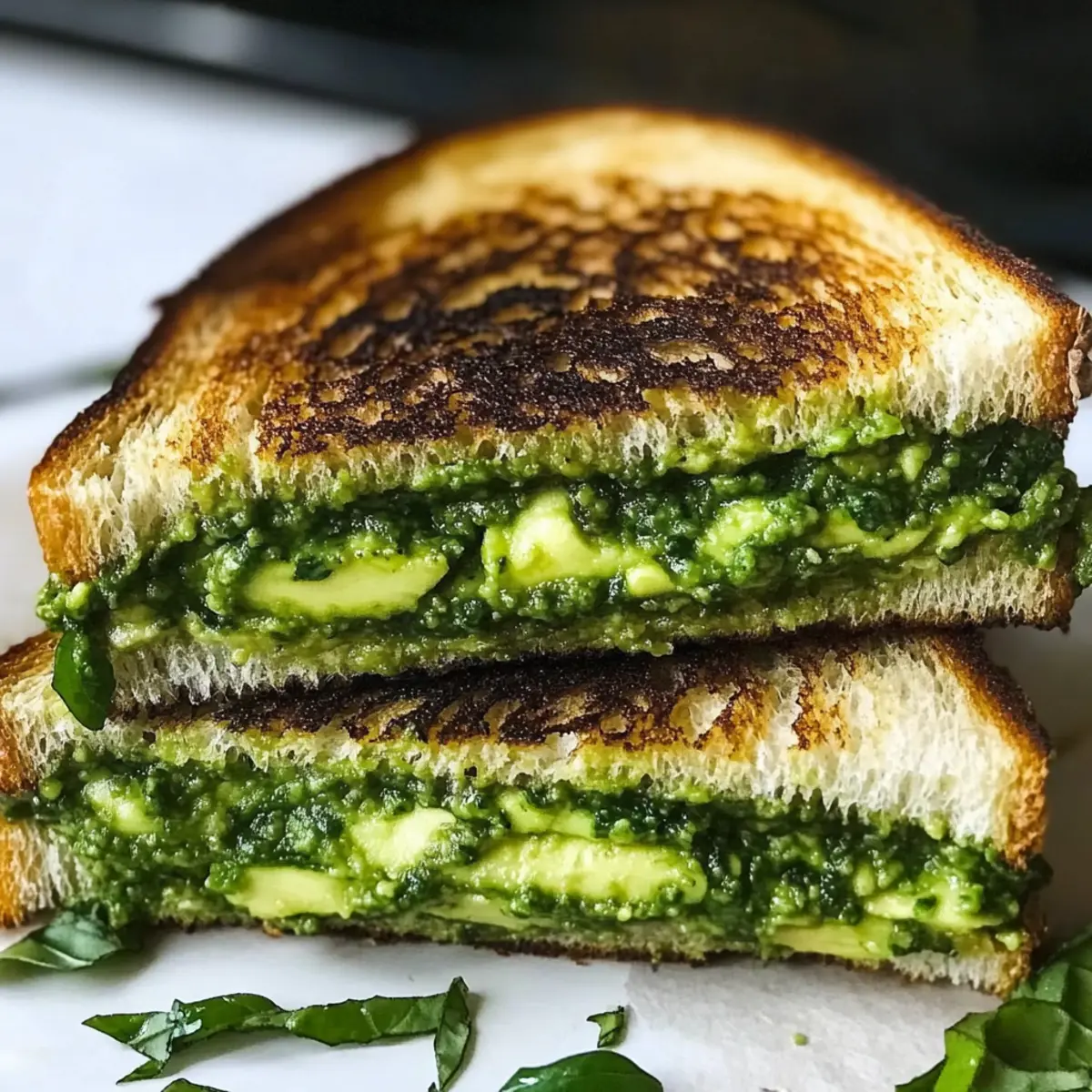Vegan Avocado Pesto Grilled Cheese