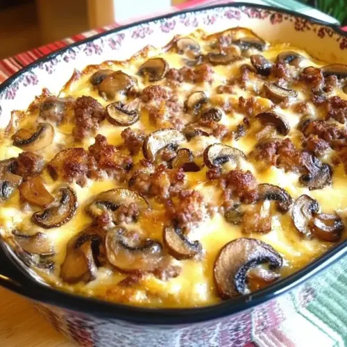 HAMBURGER MUSHROOM BAKE