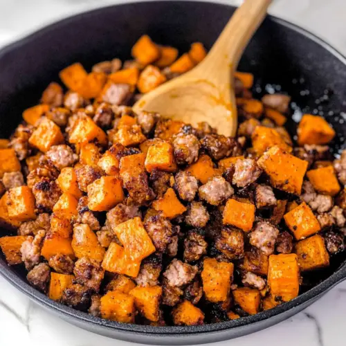 Maple Sausage Sweet Potato Hash