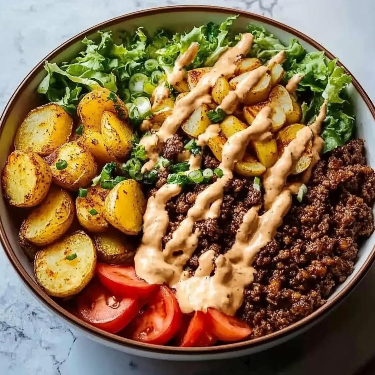Burger Bowls & Crispy Potatoes