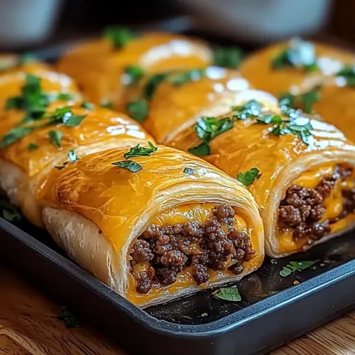 Garlic Butter Beef Cheeseburger Rollups