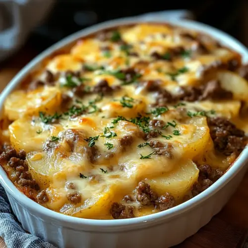 Cheesy Hamburger Potato Casserole