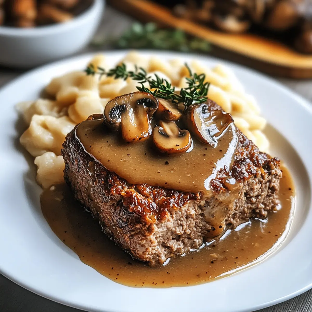 Meatloaf with Mushroom Gravy