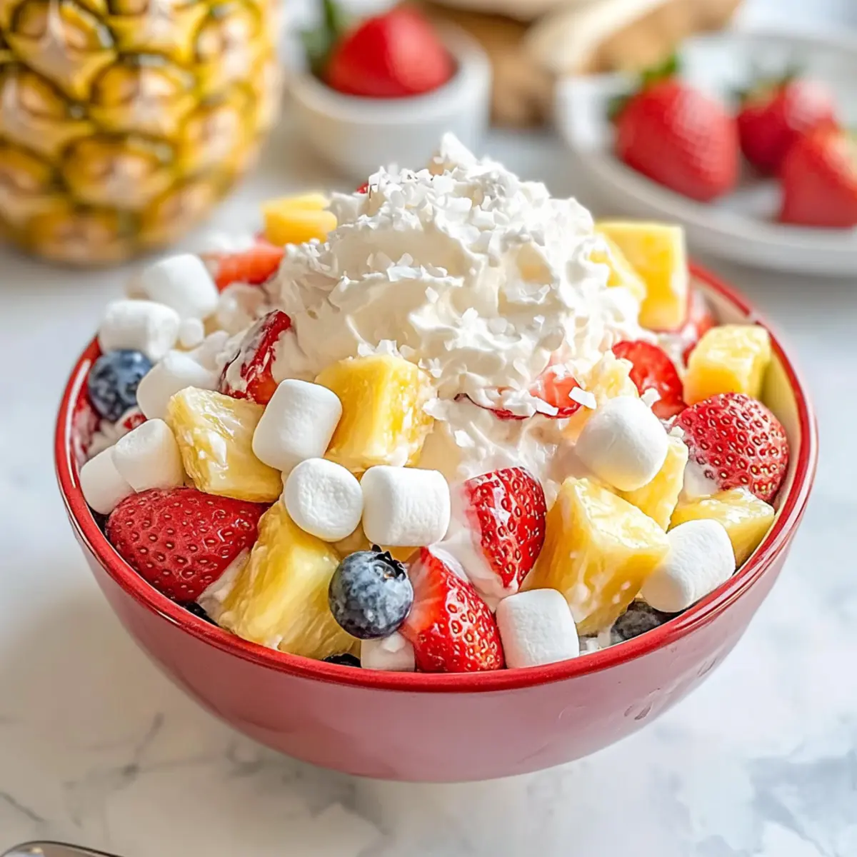 Easter Fruit Salad with Whipped Cream