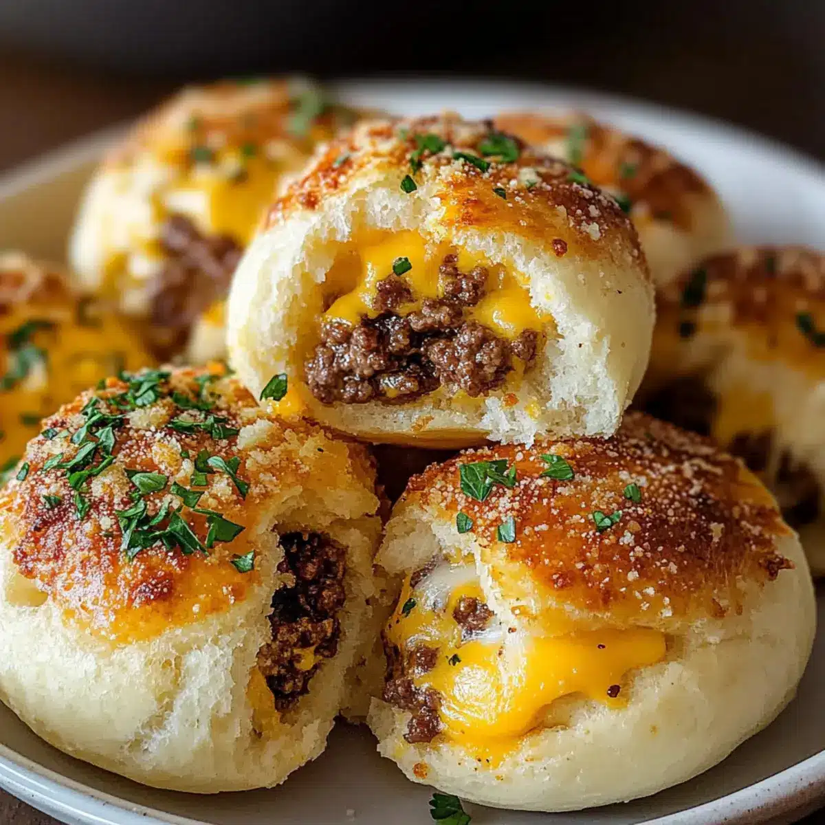 Garlic Parmesan Cheeseburger Bombs
