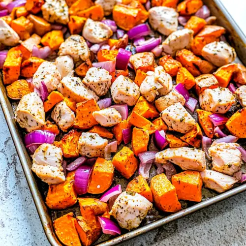 Sheet Pan Roasted Sweet Potatoes and Chicken