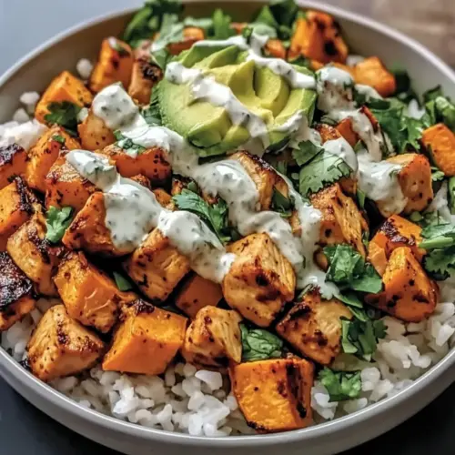Chicken Sweet Potato Rice Bowl