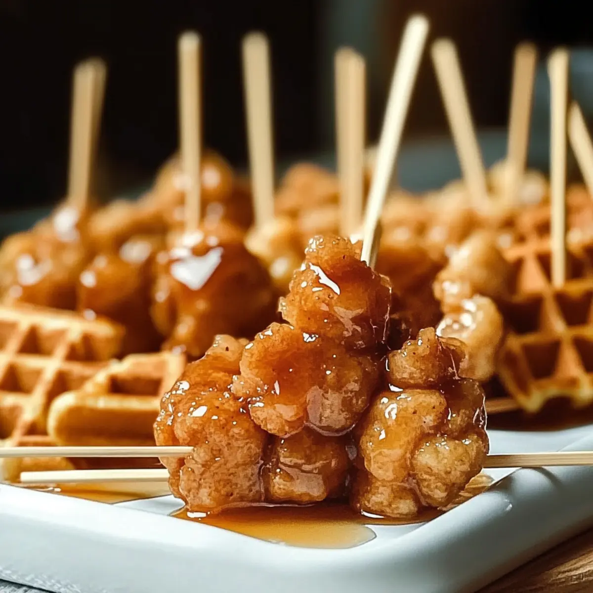 Chicken and Waffle Skewers